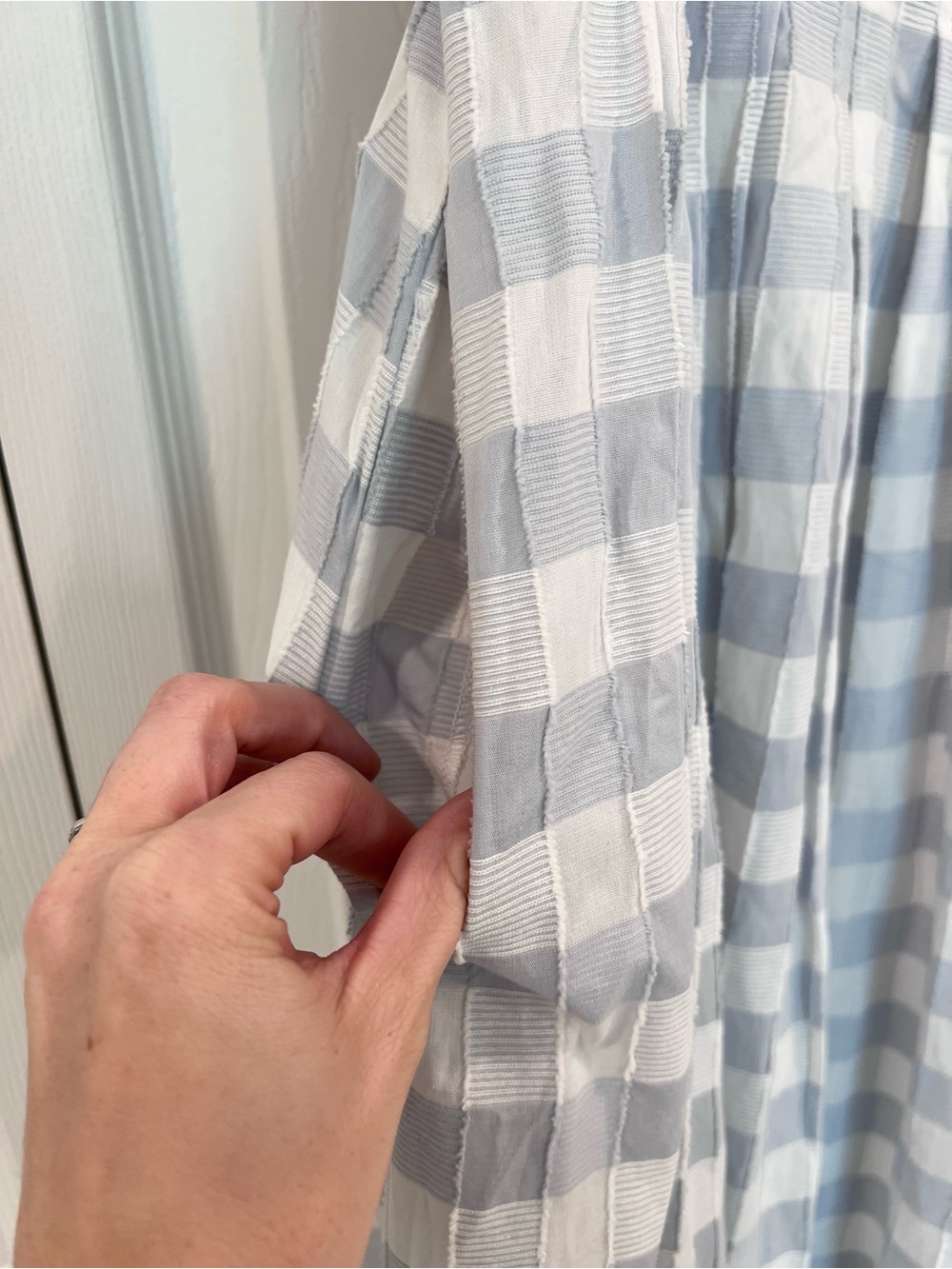 Caroline Constas Periwinkle Blue and White Gingham Spaghetti dress - Picture 8 of 8